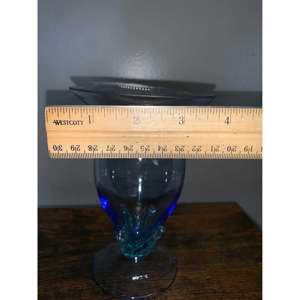 Vintage blue glass‎ vase